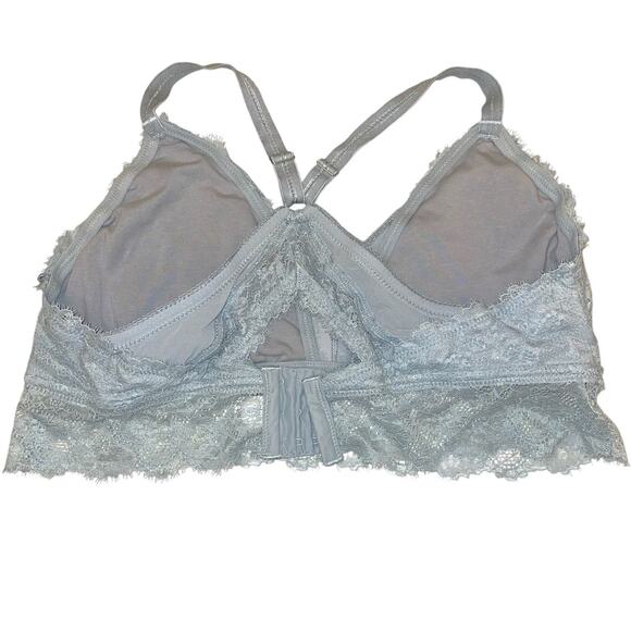 Aerie Silver Grey Cross Keyhole Back Bralette Top size XL - Picture 2 of 8